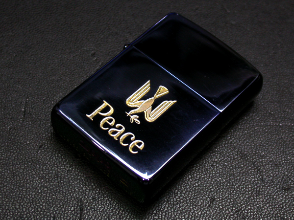 来店買取】Zippo ジッポー 限定 Peace ピース ブルーチタン オイル ...