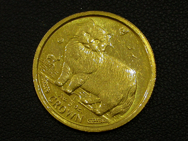来店買取】K24 純金 1989年 マン島キャットコイン 1/5oz金貨 の買取 