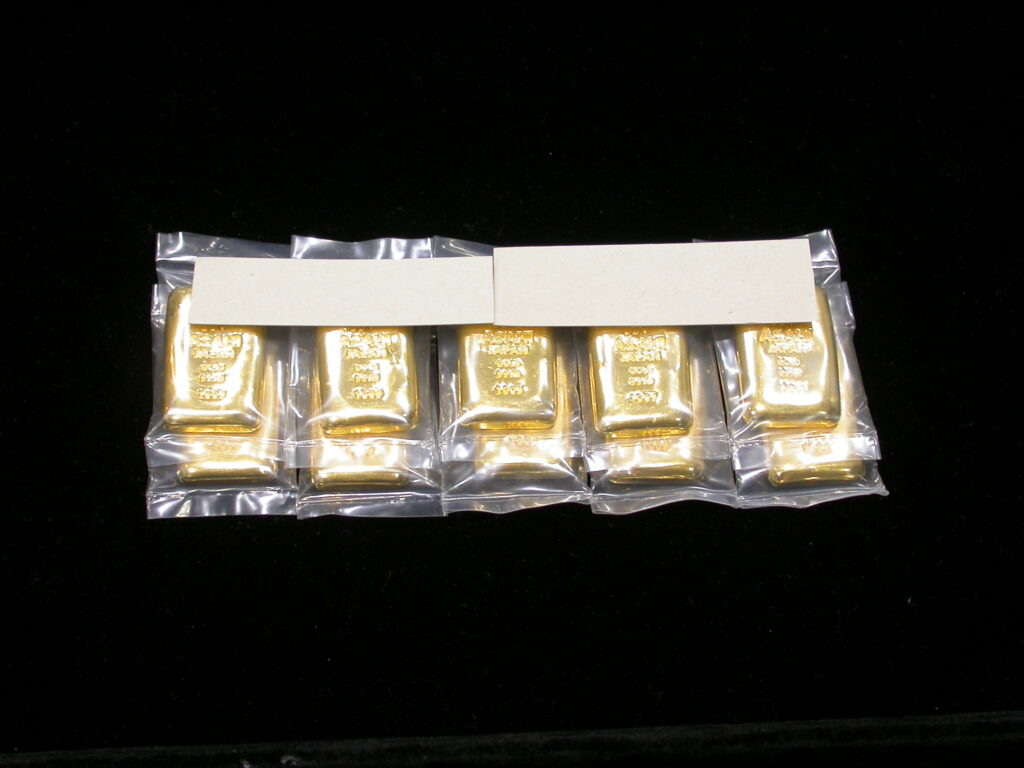精錬分割加工】徳力本店 インゴット 1000g（1Kg） 100g×10個に精錬分割